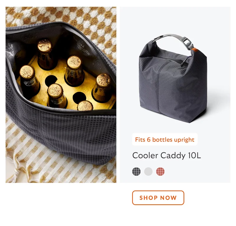 Cooler Caddy 10L – arcade gray *Fits 6 bottles upright SHOP NOW