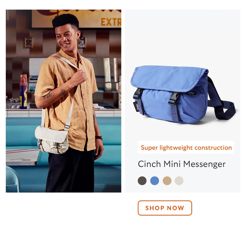Cinch Mini Messenger – denim blue *Super lightweight construction SHOP NOW