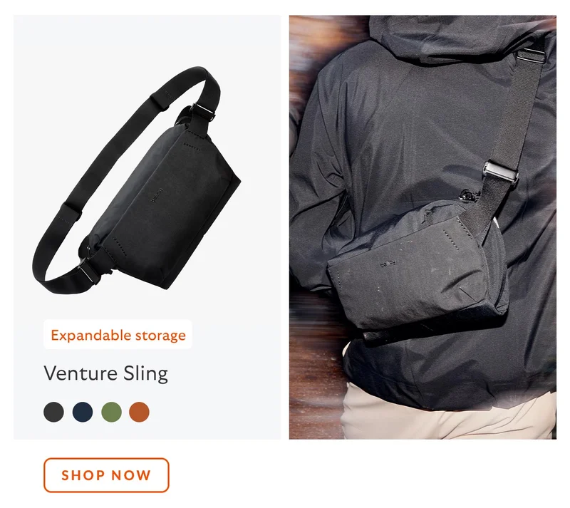 Venture Sling 6l – black  *Expandable storage SHOP NOW