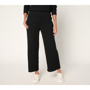 AnyBody Regular Brushed Waffle Asymmetrical Seam Wide Leg Pants