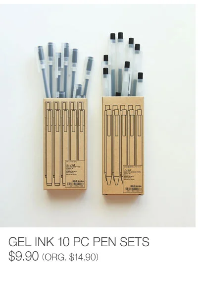 Online Only: Gel Ink 10pc Set $9.90