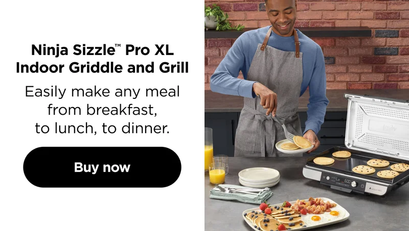 Ninja Sizzle™ Pro XL Indoor Griddle and Grill--Easily make any meal from breakfast, to lunch to dinner.