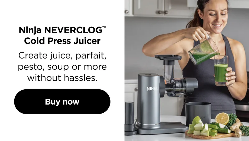 Ninja NEVERCLOG™ Cold Press Juicer--Create juice, parfait, pesto, soup or more without hassles.