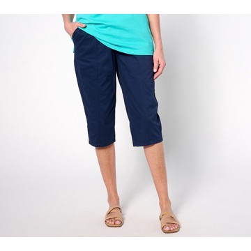 Denim & Co. EasyWear Twill Regular Ribbed Waistband Skimmer