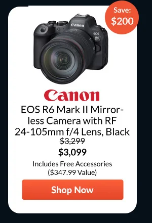 Canon EOS R6 Mark II Mirrorless Camera with RF 24-105mm f/4 Lens, Black