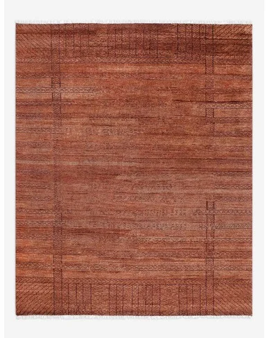 Paris Hand-Knotted Wool Rug by Button Atelier x Co.House Designs - Orange / 9' x 12'