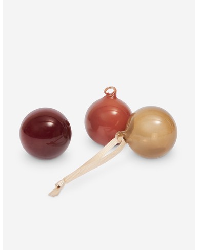 Glass Baubles (Set of 3) by Ferm Living-Opaque / Small