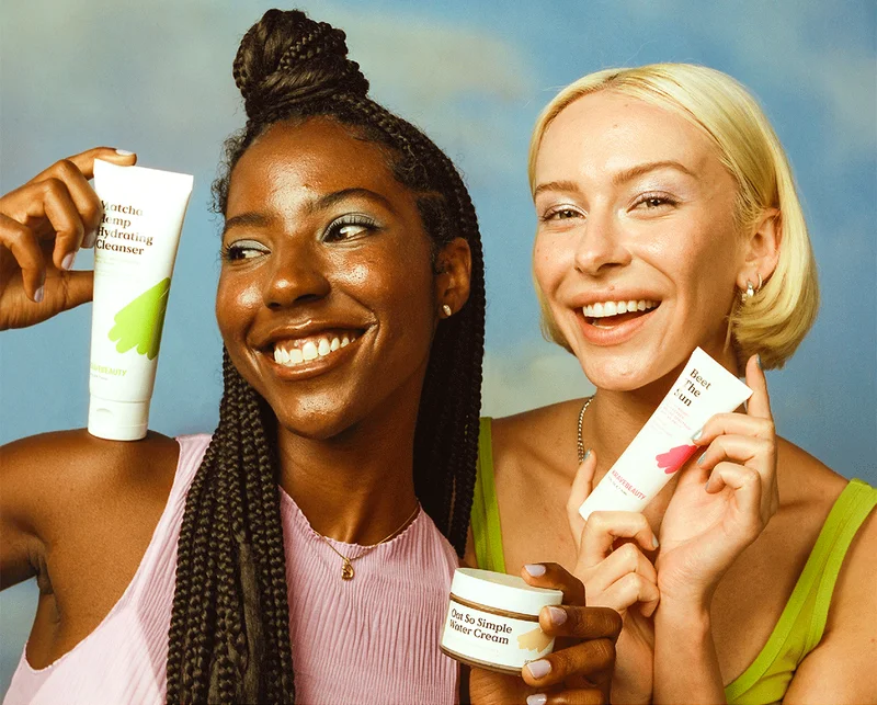 Models with products.