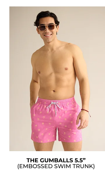 Embossed Swim Trunk: The Gumballs 5.5"