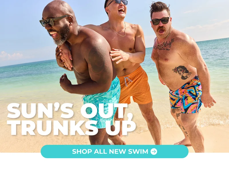 SUN'S OUT, TRUNKS UP. Shop All New Swim.