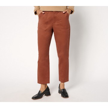 Denim & Co. Tall EasyWear Twill Slim Straight Ankle Pant