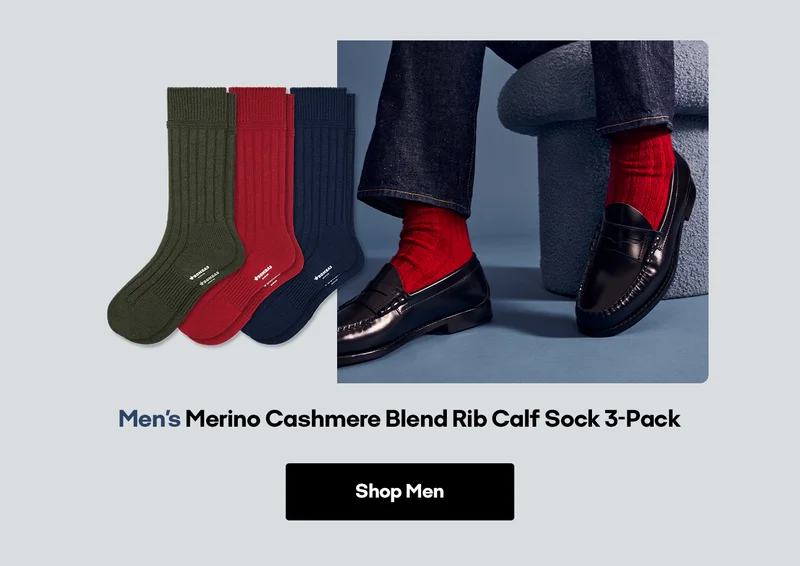 Men's Merino Cashmere Blend Rib Calf Sock 3-Pack | Shop Men