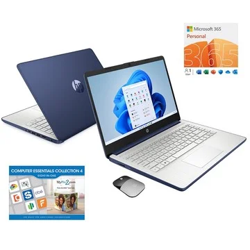 HP 14" Touch Laptop, Intel 128GB Storage w/ HP Wireless Mouse & MS365