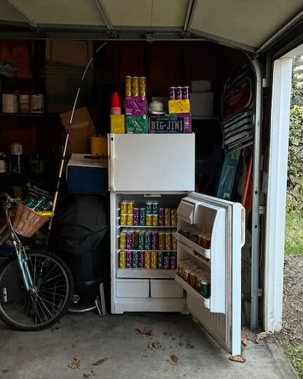my grandfather’s garage fridge (RIP Big Jim) and stocked it with WYNK