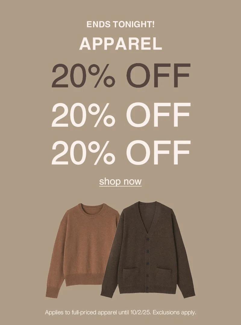 2-Days Only! 20% OFF Apparel