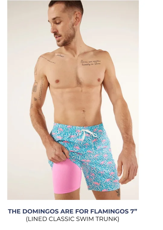 Lined Classic Swim: The Domingos Are For Flamingos 7"