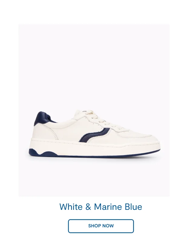 White and Marine Blue