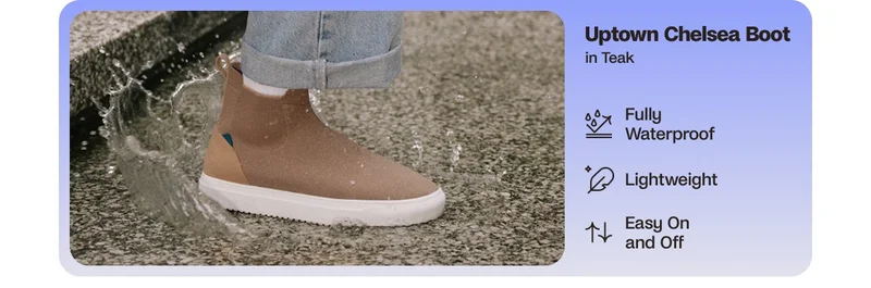 Uptown Chelsea in teak. Fully Waterproof. Lightweight. Easy On and Off.