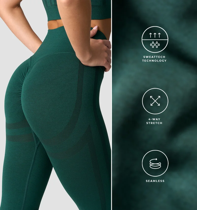Rush Seamless Tights Dark Green Melange