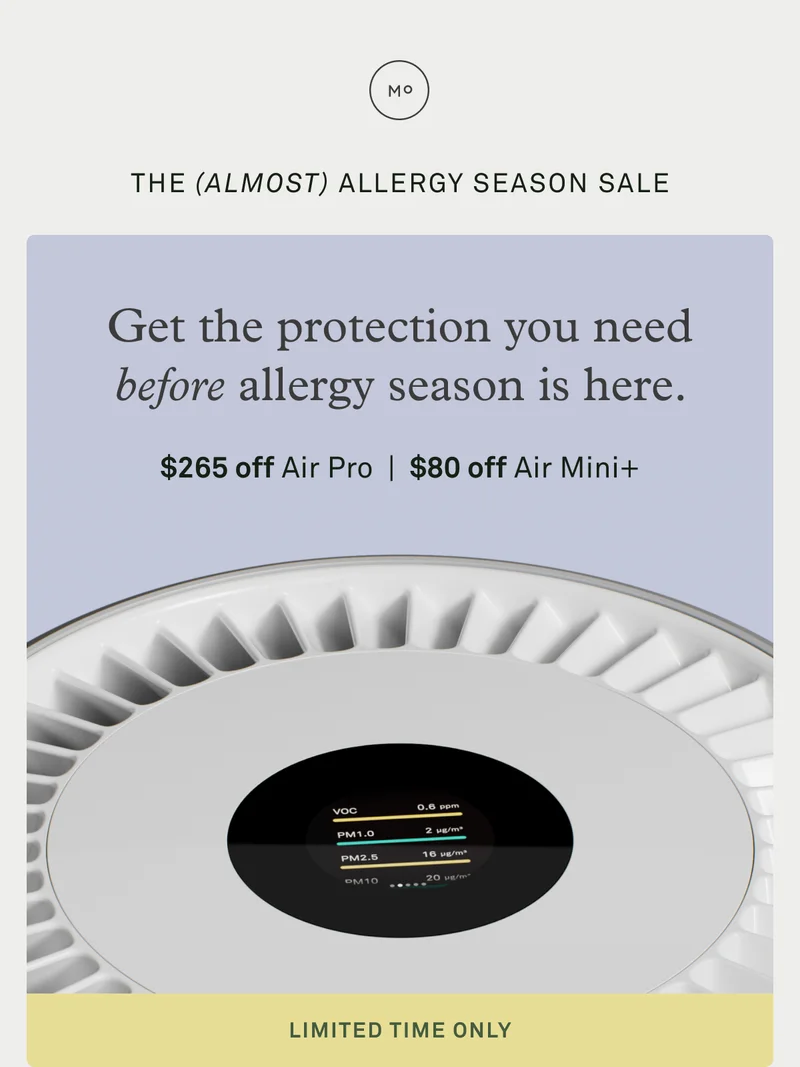 The Almost Allergy Season Sale - Get the protection you need before allergy season is here.