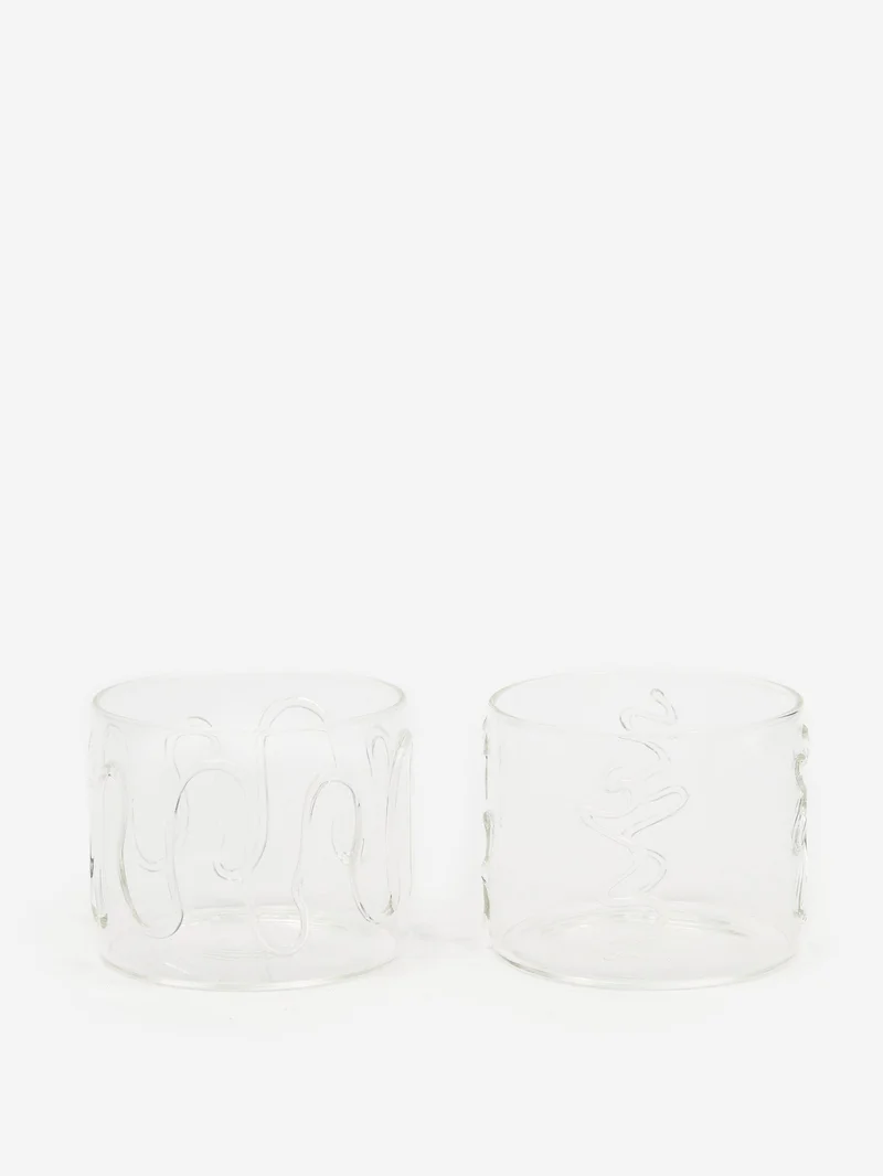 Image of ferm LIVING Doodle Glasses Low Set of 2 - Clear