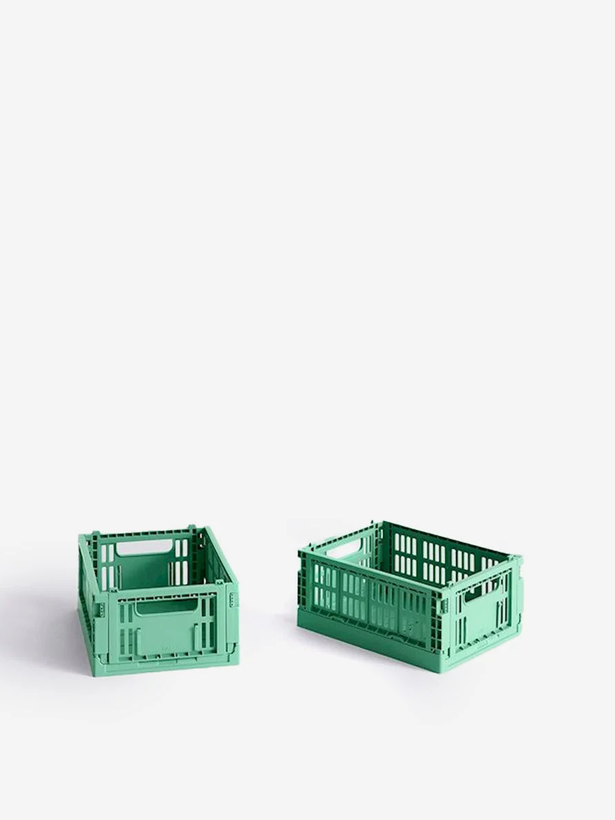 Image of HAY Colour Crate Mini Set Of 2 - Dark Mint