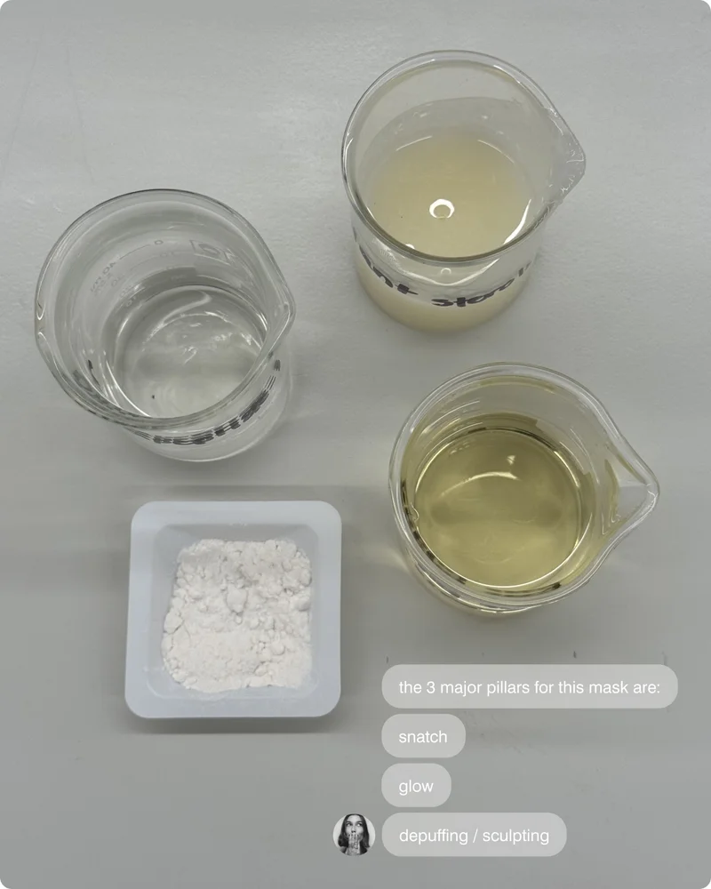 from hb: the 3 major pillars for this mask are - snatch, glow, depuffing/sculpting