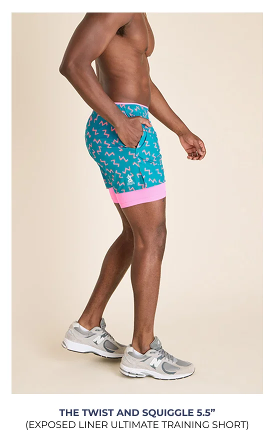 Exposed Liner Ultimate Training Short: The Twist And Squiggles 5.5"