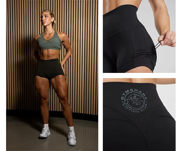 Legacy Ruched Tight Shorts - Black.