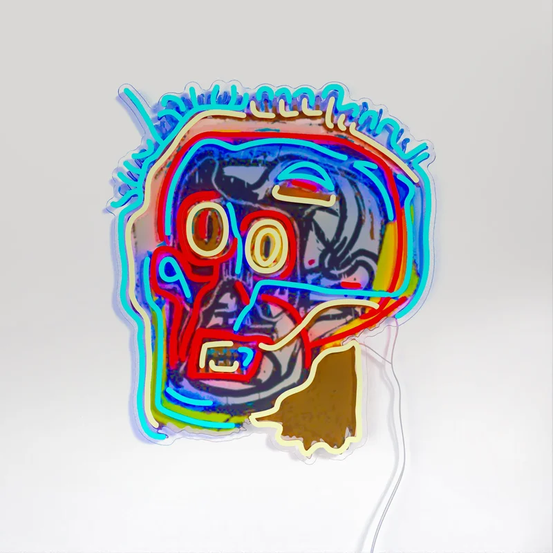 Image of Untitled (Head) YP x Jean Michel Basquiat, LED neon sign