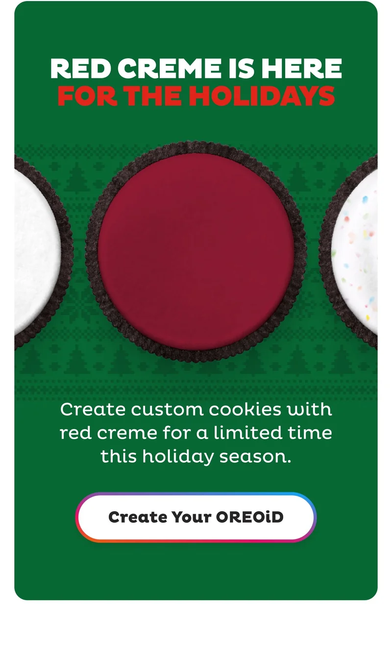 Create an OREOiD cookie with Red Creme