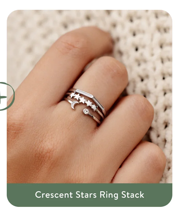 Crescent Stars Ring Stack