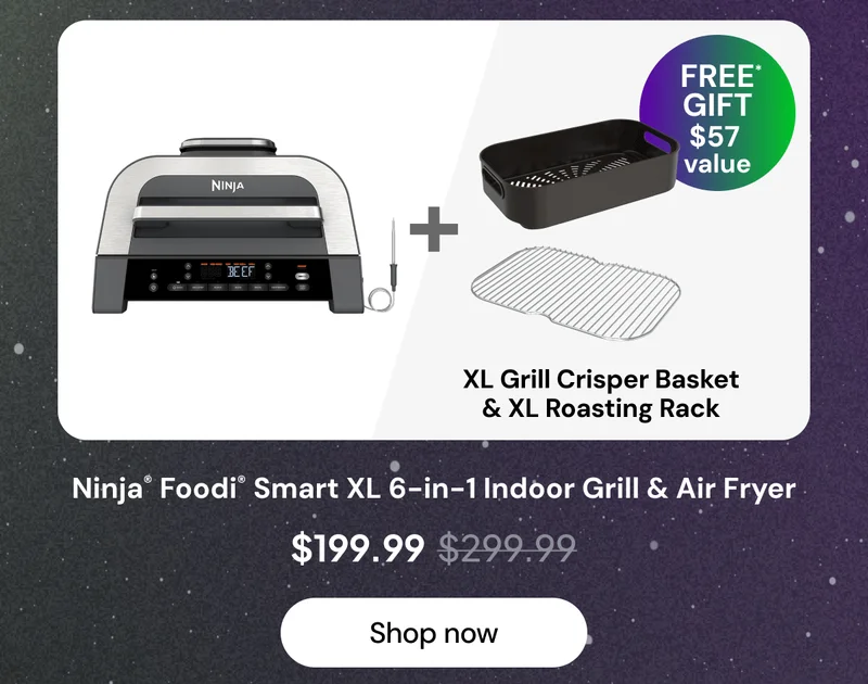 Ninja® Foodi® Smart XL 6-in-1 Indoor Grill & Air Fryer + XL Grill Crisper Basket & XL Roasting Rack