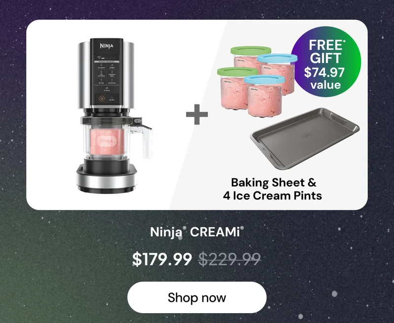 Ninja® CREAMi® + baking sheets and 4 pints ice cream