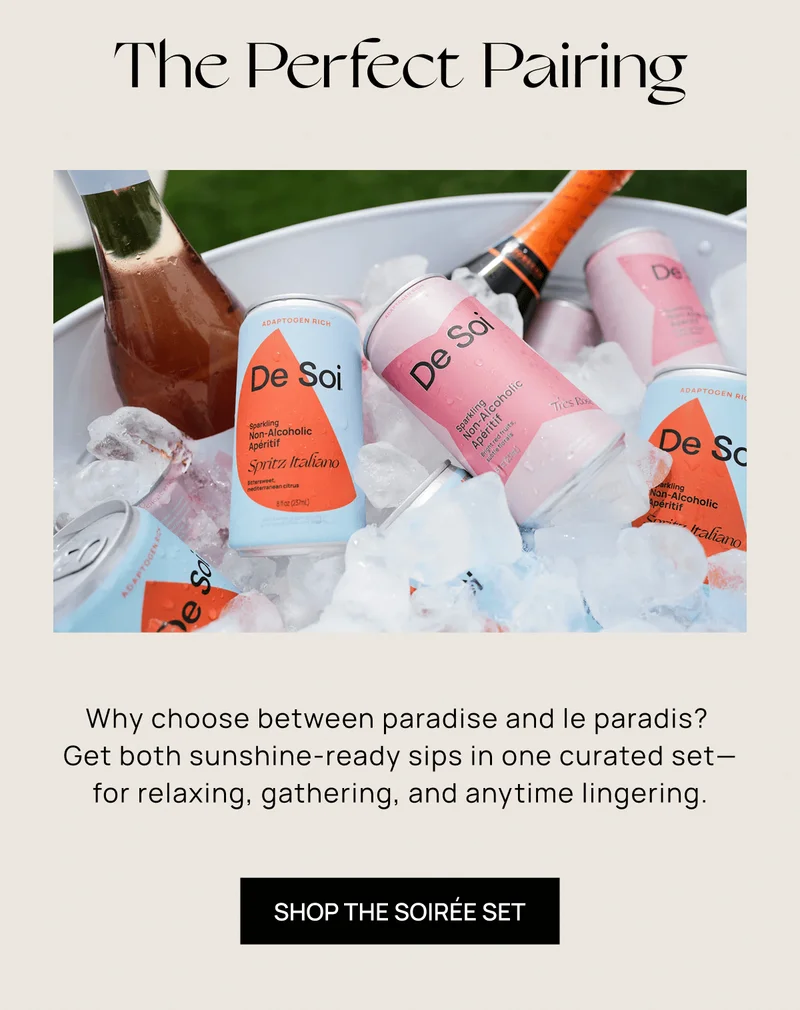 The Perfect Pairing | Why choose between paradise and le paradis?  Get both sunshine-ready sips in one curated set—for relaxing, gathering, and anytime lingering. | Shop the Soirée Set