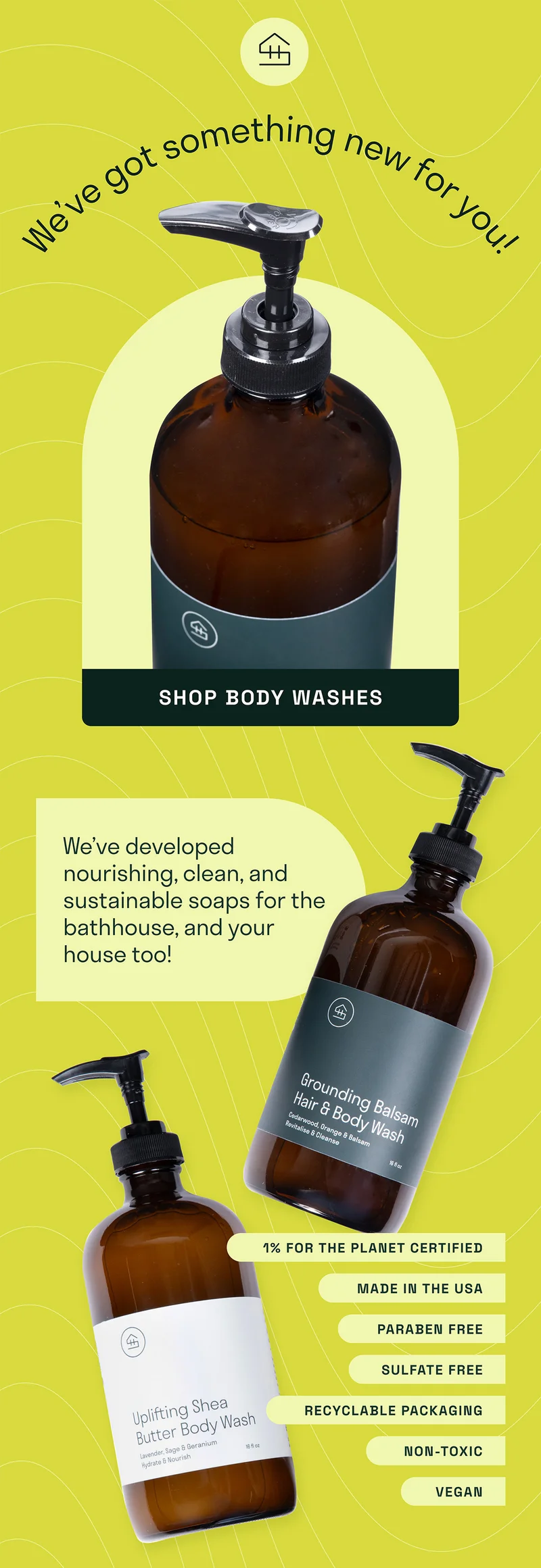 We've got something new for you! We've developed nourishing, clean, and sustainable soaps for the bathhouse, and your house too!