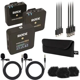 Rode Wireless GO II Compact Mic System w/2x Tx,w/Turnstile Audio TASL100 Lav Mic