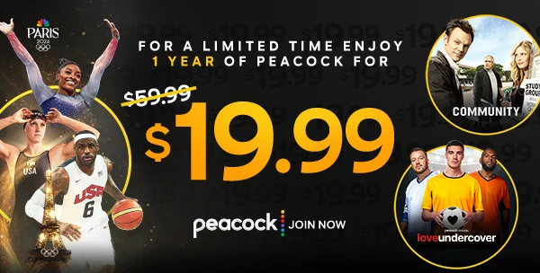 For a limited time, get 1 year of Peacock for $19.99