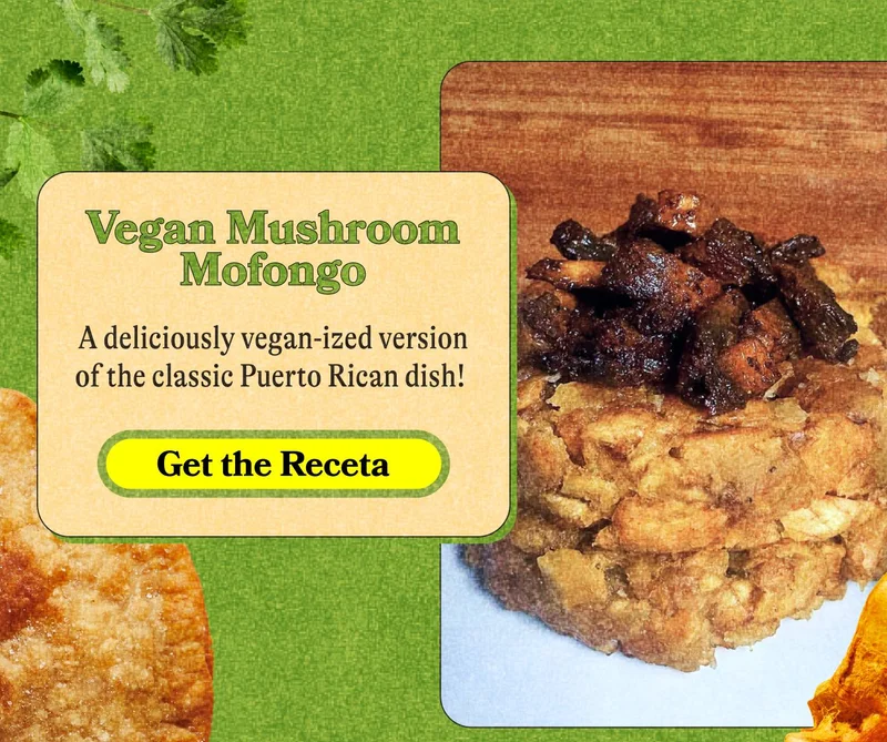 Vegan Mushroom Mofongo A deliciously vegan-ized version of the classic Puerto Rican dish! GET THE RECETA