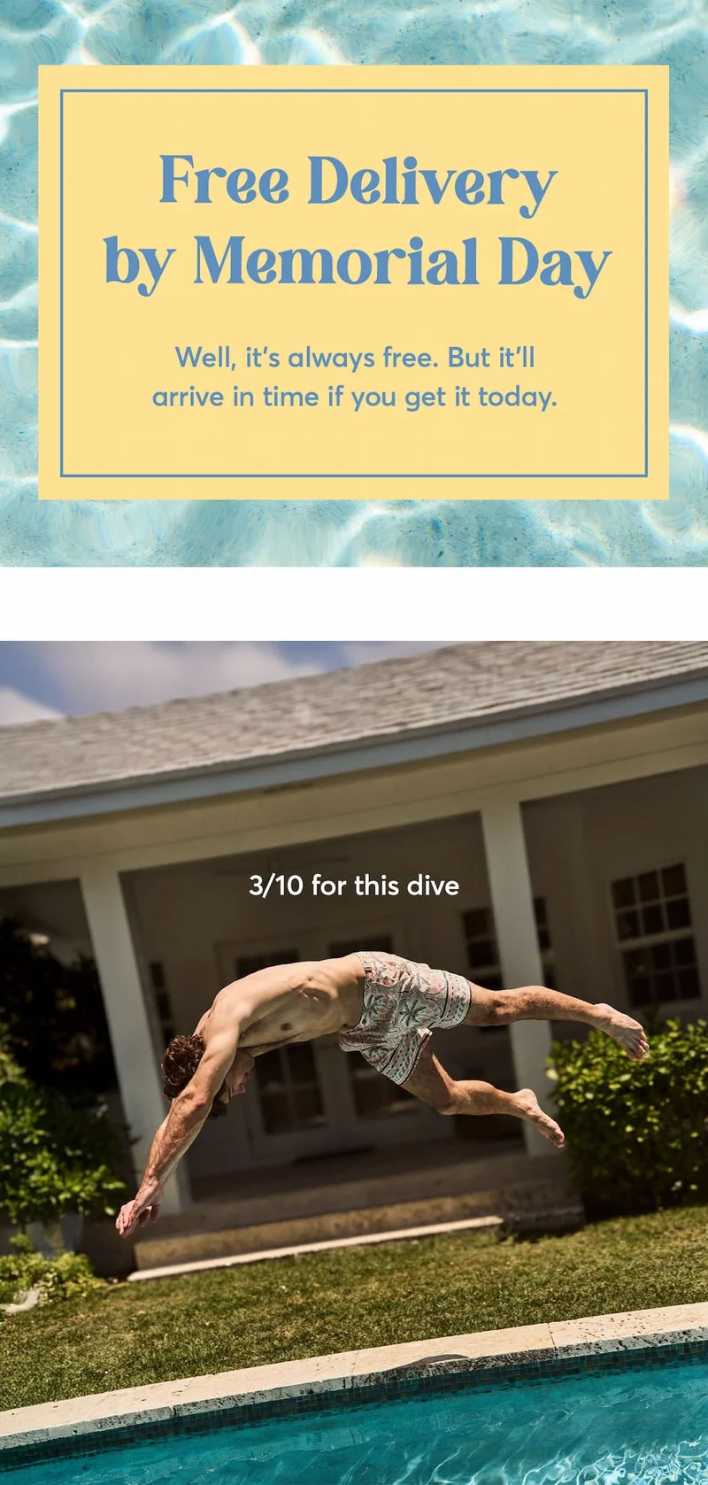 Free Delivery by Memorial Day