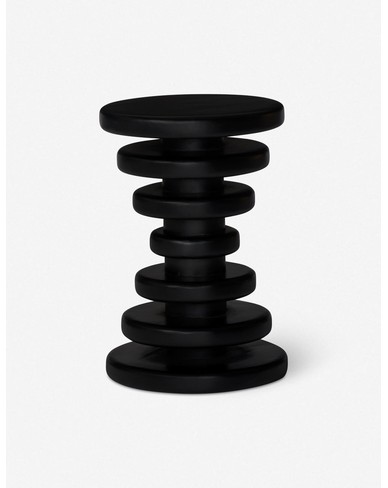 Ollie Round Side Table-Black