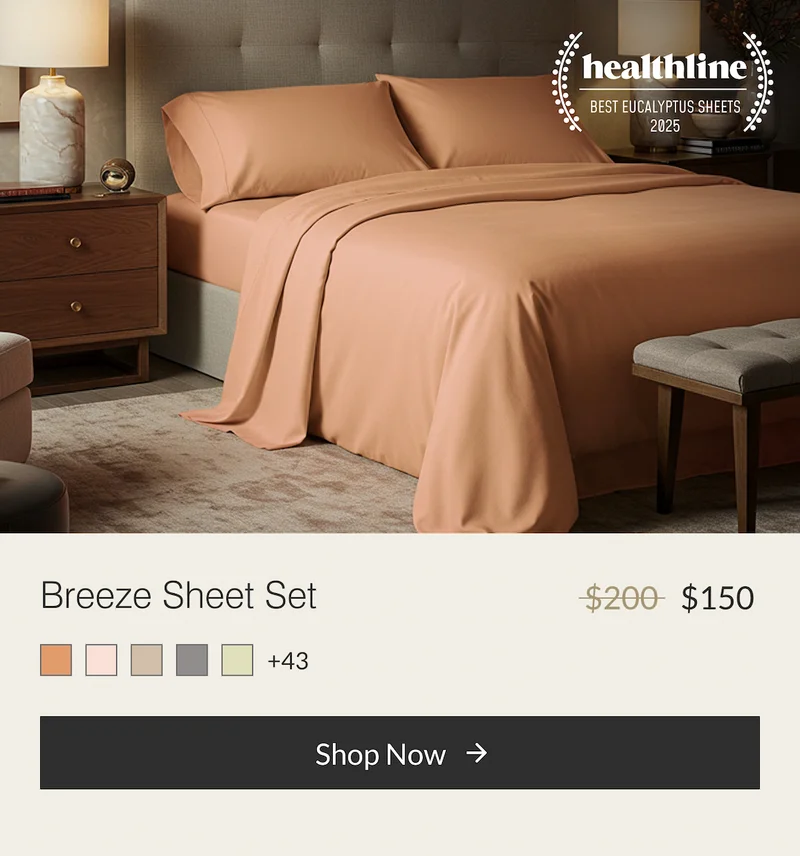 Buffy Breeze Sheet Set, ultra-soft eucalyptus cooling sheets for hot sleepers.