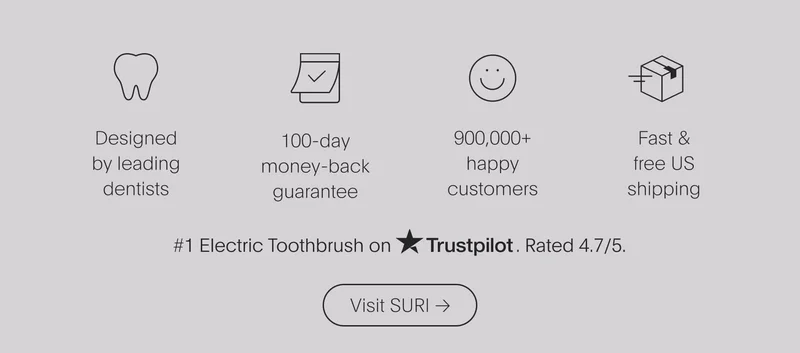 designed by leading dentists | 100-day money-back guarantee | 900,000+ happy customers | fast & free us shipping - visit suri