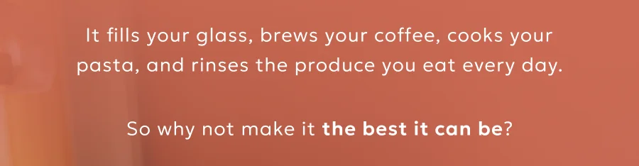 It fills your glass, brews your coffee, cooks your pasta, and rinses the produce you eat every day.