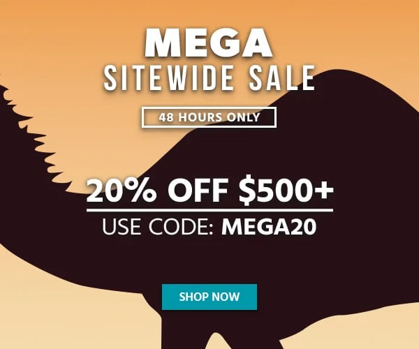 MEGA SITEWIDE Sale 48 HOURS ONLY 20% Off Sitewide On Orders Over $500 Use Promo Code: discount code Shop Now