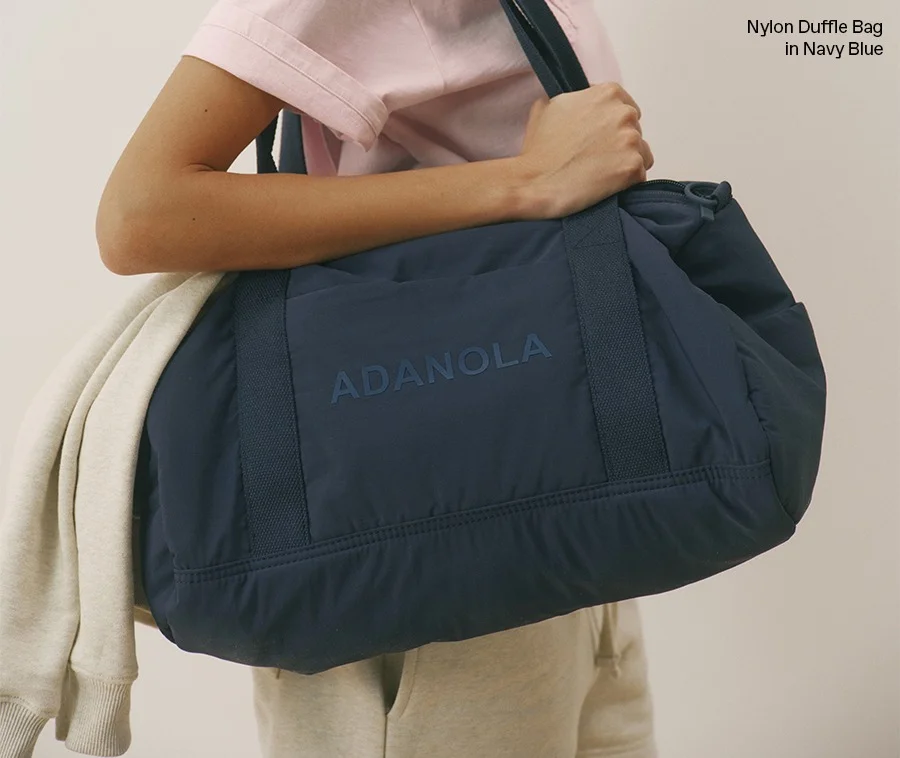 Nylon Duffle Bag in Navy Blue