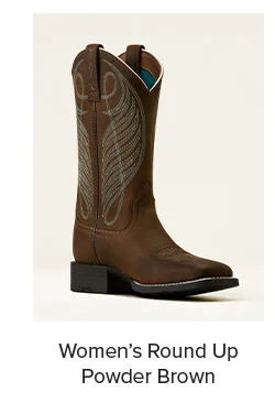 Women’s Round Up Wide Square Toe Western Boot