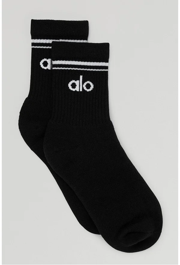 Unisex Half-Crew Throwback Sock - Black/White - Black/White / M