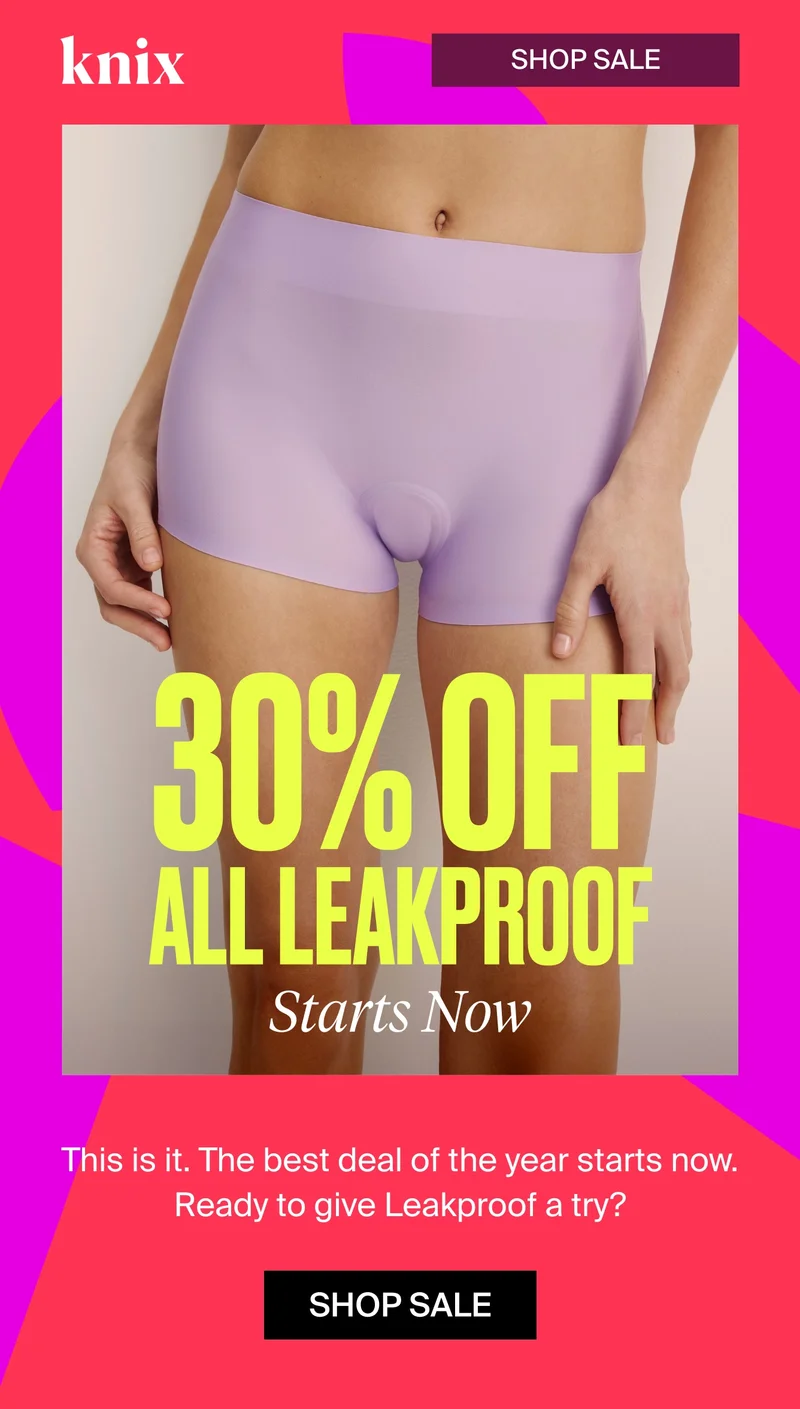 Knix: 30% OFF ALL LEAKPROOF.