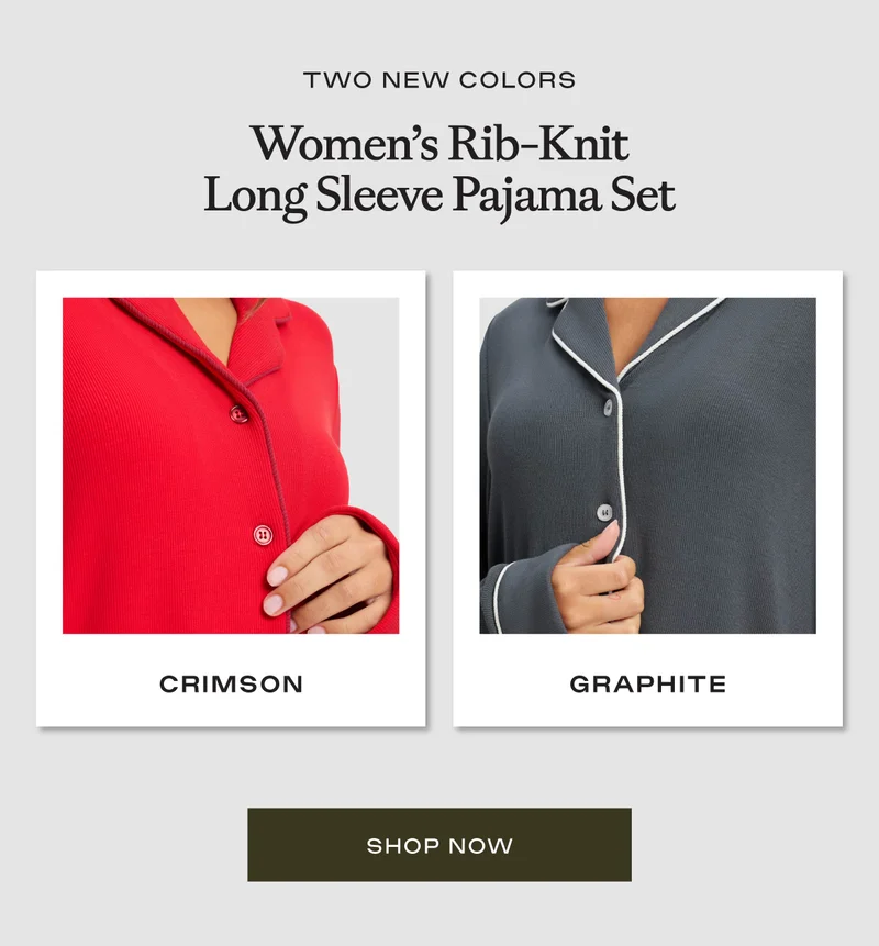 Shop Women's Rib-Knit Long Sleeve PJ Sets!